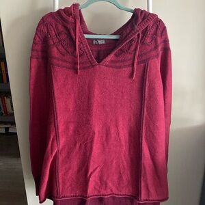 Eddie Bauer Red Hooded Sweatshirt Size 2XL